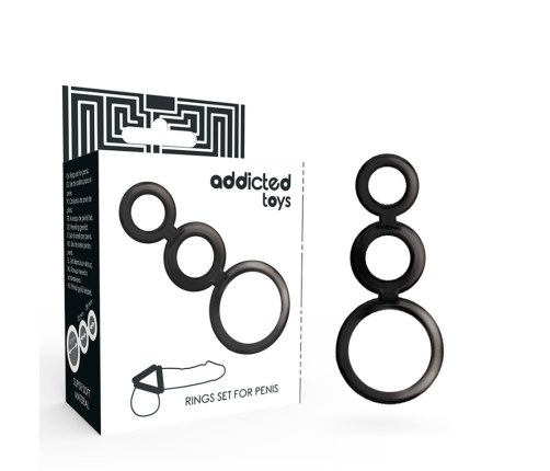 ADDICTED TOYS - RINGS SET FOR PENIS - SMOKED