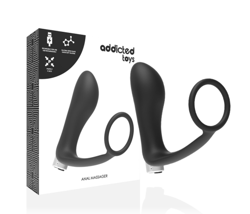 ADDICTED TOYS - PROSTATIC VIBRATOR RECHARGEABLE MODEL 1 - BLACK