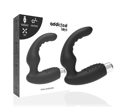 ADDICTED TOYS - PROSTATIC VIBRATOR RECHARGEABLE MODEL 2 - BLACK