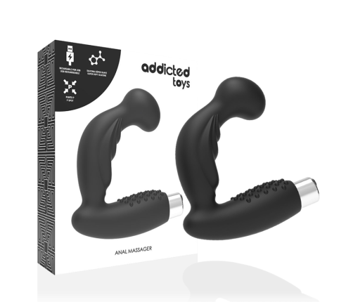 ADDICTED TOYS - PROSTATIC VIBRATOR RECHARGEABLE MODEL 3 - BLACK