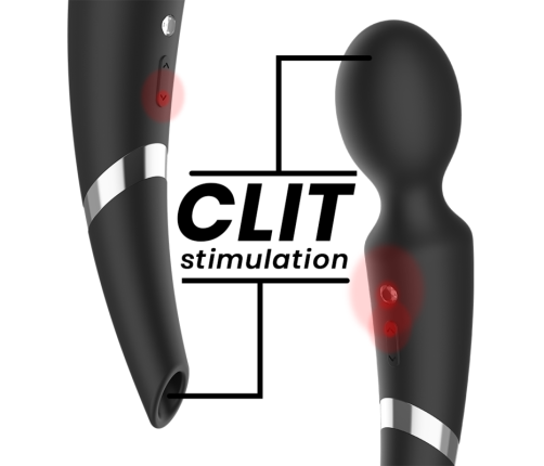 BLACK&SILVER - BECK WAND AND SUCTION CUP 2 IN 1 SILICONE