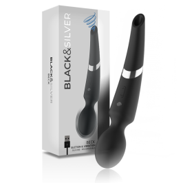 BLACK&SILVER - BECK WAND AND SUCTION CUP 2 IN 1 SILICONE BLACK&SILVER - BECK WAND AND SUCTION CUP 2 IN 1 SILICONE