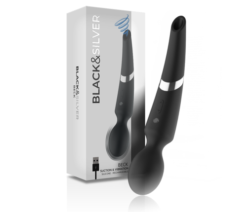 BLACK&SILVER - BECK WAND AND SUCTION CUP 2 IN 1 SILICONE