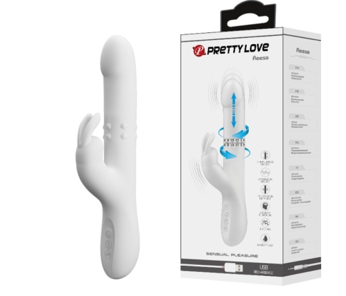 PRETTY LOVE - REESE VIBRADOR CON ROTACIÓN PLATEADO