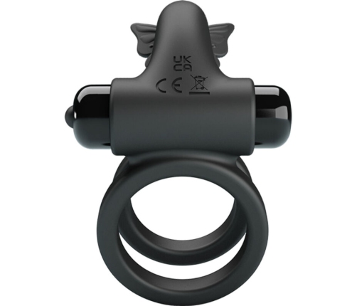 PRETTY LOVE - DOUBLE VIBRATING RING WITH BLACK STIMULATOR