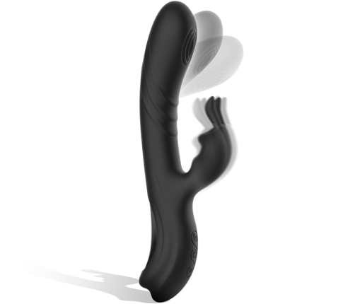BLACK&SILVER - JAMIE RECHARGEABLE SILICONE RABBIT STIMULATOR BLACK