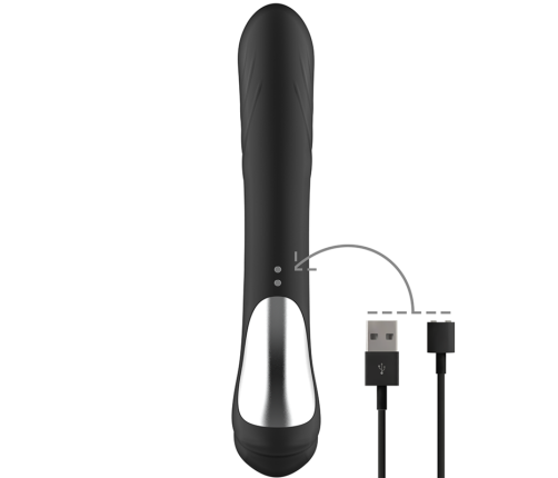 BLACK&SILVER - JAMIE RECHARGEABLE SILICONE RABBIT STIMULATOR BLACK