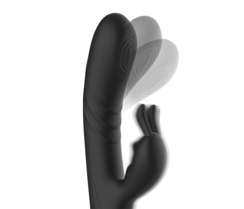 BLACK&SILVER - JAMIE RECHARGEABLE SILICONE RABBIT STIMULATOR BLACK