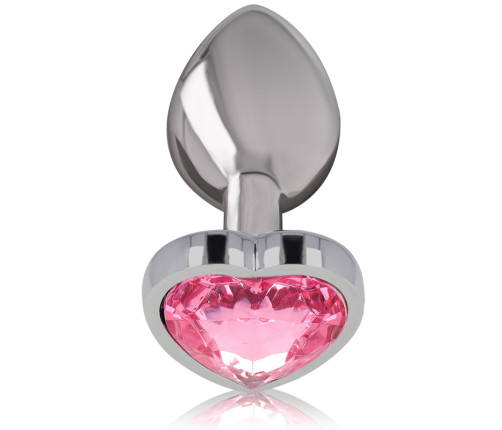 INTENSE - ALUMINUM METAL ANAL PLUG PINK HEART SIZE L