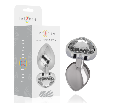 INTENSE - ALUMINUM METAL ANAL PLUG WHITE HEART SIZE M