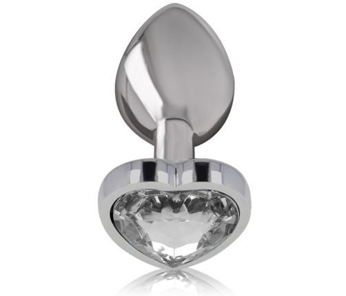 INTENSE - ALUMINUM METAL ANAL PLUG WHITE HEART SIZE M