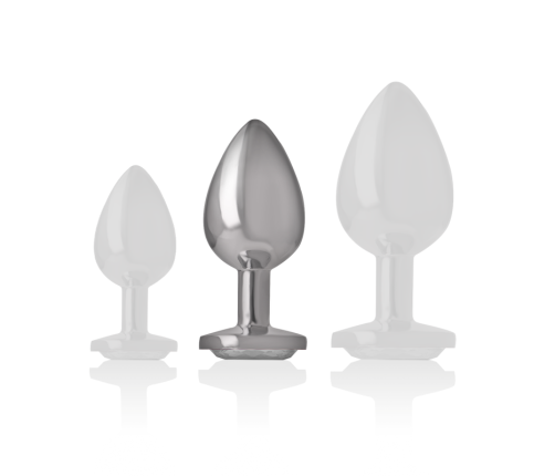 INTENSE - ALUMINUM METAL ANAL PLUG WHITE HEART SIZE M