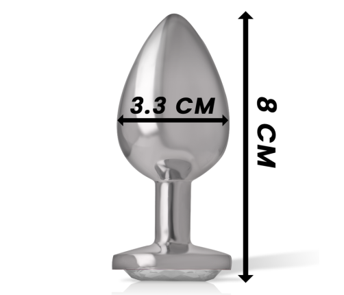INTENSE - ALUMINUM METAL ANAL PLUG WHITE HEART SIZE M