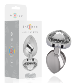 INTENSE - ANAL PLUG METAL ALUMINUM WHITE HEART SIZE L INTENSE - ANAL PLUG METAL ALUMINUM WHITE HEART SIZE L
