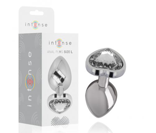 INTENSE - ANAL PLUG METAL ALUMINUM WHITE HEART SIZE L