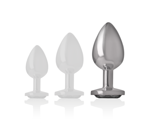 INTENSE - ANAL PLUG METAL ALUMINUM WHITE HEART SIZE L