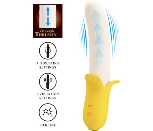 PRETTY LOVE - BANANA GEEK SUPER POWER 7 VIBRACIONES UP&DOWN SILICONA NEGRO