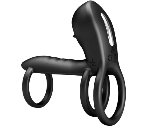 PRETTY LOVE - JAMMY PENIS SHEATH 12 VIBRATIONS WITH RECHARGEABLE SILICONE TONGUE