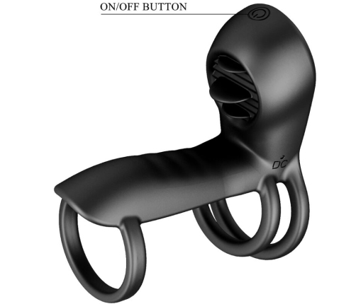 PRETTY LOVE - JAMMY PENIS SHEATH 12 VIBRATIONS WITH RECHARGEABLE SILICONE TONGUE