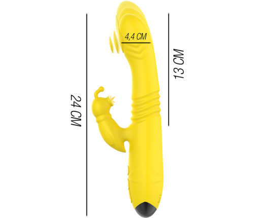 INTENSE - TOKY MULTIFUNCTION VIBRATOR UP & DOWN WITH CLITORAL STIMULATOR YELLOW
