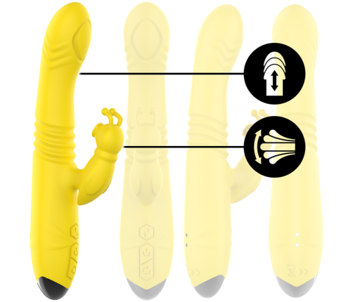 INTENSE - TOKY MULTIFUNCTION VIBRATOR UP & DOWN WITH CLITORAL STIMULATOR YELLOW