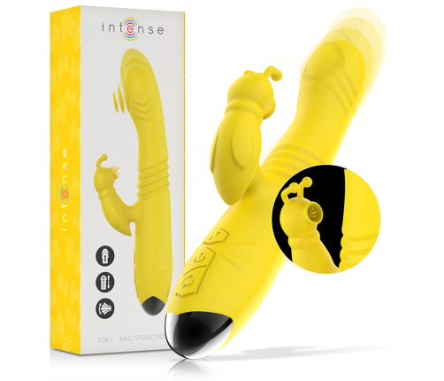 INTENSE - TOKY MULTIFUNCTION VIBRATOR UP & DOWN WITH CLITORAL STIMULATOR YELLOW