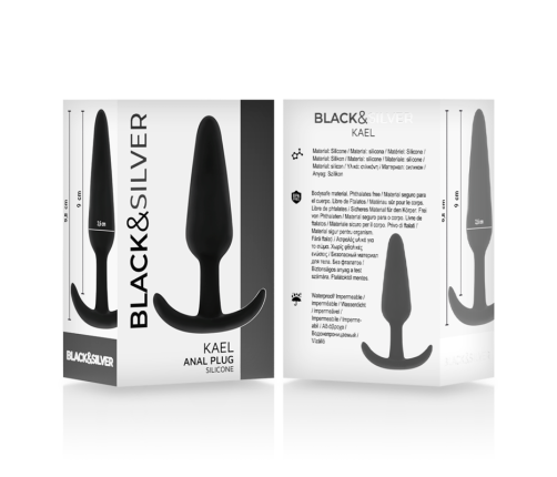 BLACK&SILVER - KAEL SILICONE ANAL PLUG WITH MEDIUM HANDLE