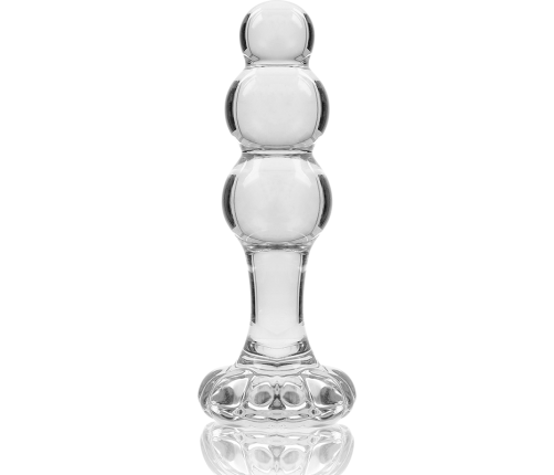 NEBULA SERIES BY IBIZA - MODEL 1 ANAL PLUG BOROSILICATE GLASS CLEAR 10.5 CM -O- 3 CM