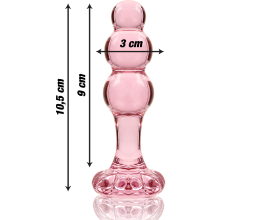 NEBULA SERIES BY IBIZA - MODEL 1 ANAL PLUG BOROSILICATE GLASS PINK 10.5 CM -O- 3 CM