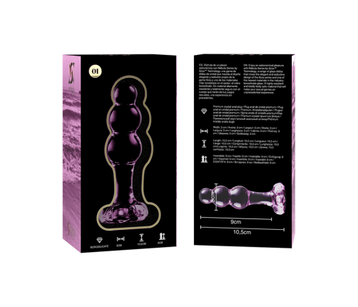NEBULA SERIES BY IBIZA - MODEL 1 ANAL PLUG BOROSILICATE GLASS PINK 10.5 CM -O- 3 CM