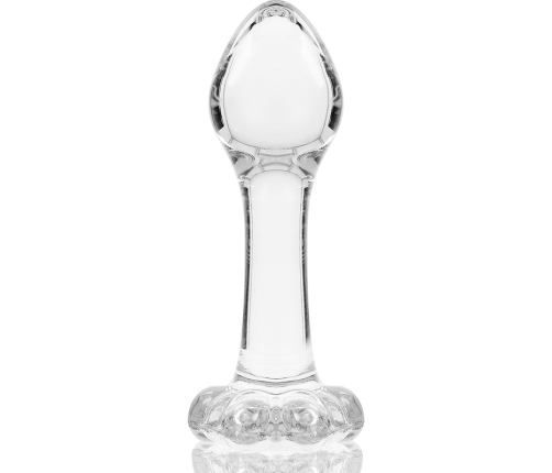 NEBULA SERIES BY IBIZA - MODEL 2 ANAL PLUG BOROSILICATE GLASS CLEAR 11 CM -O- 3.5 CM