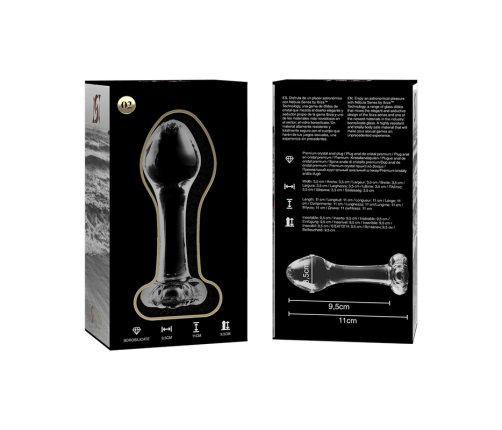 NEBULA SERIES BY IBIZA - MODEL 2 ANAL PLUG BOROSILICATE GLASS CLEAR 11 CM -O- 3.5 CM