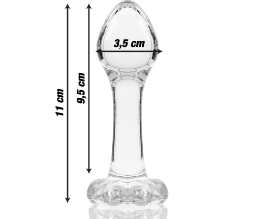 NEBULA SERIES BY IBIZA - MODEL 2 ANAL PLUG BOROSILICATE GLASS CLEAR 11 CM -O- 3.5 CM