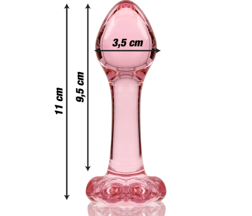 NEBULA SERIES BY IBIZA - MODEL 2 ANAL PLUG BOROSILICATE GLASS PINK 11 CM -O- 3.5 CM