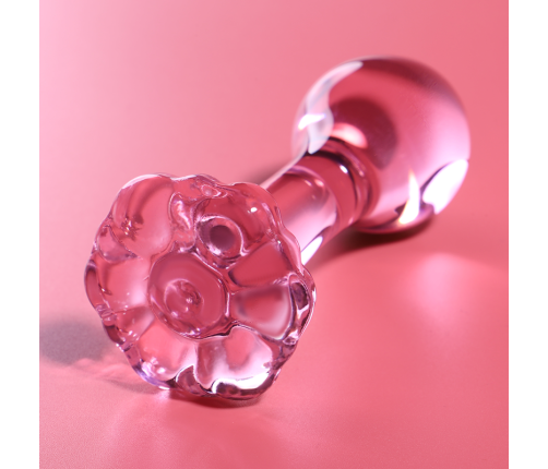 NEBULA SERIES BY IBIZA - MODEL 2 ANAL PLUG BOROSILICATE GLASS PINK 11 CM -O- 3.5 CM