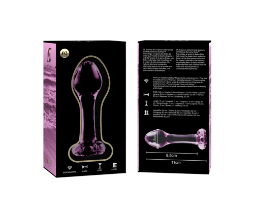 NEBULA SERIES BY IBIZA - MODEL 2 ANAL PLUG BOROSILICATE GLASS PINK 11 CM -O- 3.5 CM