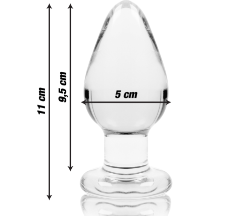 NEBULA SERIES BY IBIZA - MODEL 3 ANAL PLUG BOROSILICATE GLASS TRANSPARENT 11 CM -O- 5 CM