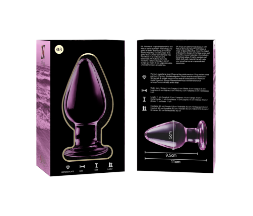 NEBULA SERIES BY IBIZA - MODEL 3 ANAL PLUG BOROSILICATE GLASS PINK 11 CM -O- 5 CM