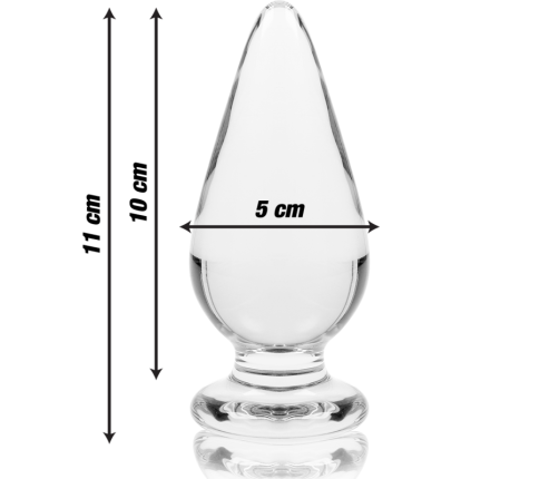 NEBULA SERIES BY IBIZA - MODEL 4 ANAL PLUG BOROSILICATE GLASS CLEAR 11 CM -O- 5 CM