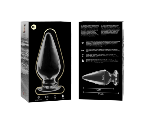 NEBULA SERIES BY IBIZA - MODEL 4 ANAL PLUG BOROSILICATE GLASS CLEAR 11 CM -O- 5 CM