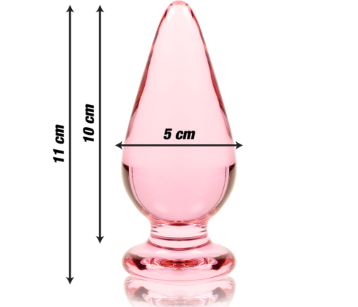 NEBULA SERIES BY IBIZA - MODEL 4 ANAL PLUG BOROSILICATE GLASS PINK 11 CM -O- 5 CM