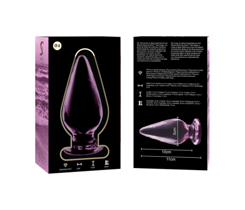 NEBULA SERIES BY IBIZA - MODEL 4 ANAL PLUG BOROSILICATE GLASS PINK 11 CM -O- 5 CM