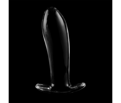 NEBULA SERIES BY IBIZA - MODEL 5 ANAL PLUG BOROSILICATE GLASS CLEAR 12.5 CM -O- 3.5 CM