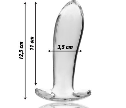 NEBULA SERIES BY IBIZA - MODEL 5 ANAL PLUG BOROSILICATE GLASS CLEAR 12.5 CM -O- 3.5 CM