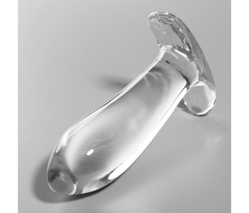NEBULA SERIES BY IBIZA - MODEL 5 ANAL PLUG BOROSILICATE GLASS CLEAR 12.5 CM -O- 3.5 CM