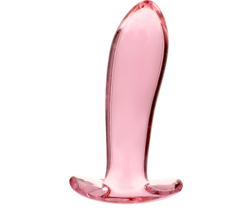 NEBULA SERIES BY IBIZA - MODEL 5 ANAL PLUG BOROSILICATE GLASS PINK 12.5 CM -O- 3.5 CM