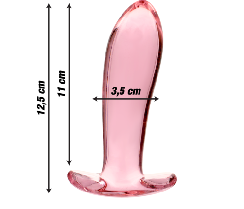 NEBULA SERIES BY IBIZA - MODEL 5 ANAL PLUG BOROSILICATE GLASS PINK 12.5 CM -O- 3.5 CM