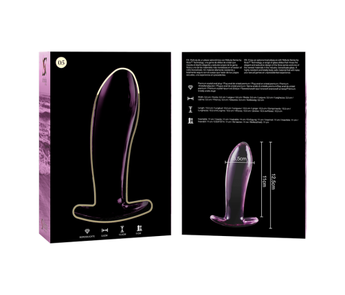 NEBULA SERIES BY IBIZA - MODEL 5 ANAL PLUG BOROSILICATE GLASS PINK 12.5 CM -O- 3.5 CM