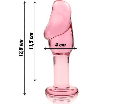 NEBULA SERIES BY IBIZA - MODEL 6 ANAL PLUG BOROSILICATE GLASS PINK 12.5 CM -O- 4 CM