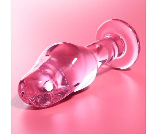 NEBULA SERIES BY IBIZA - MODEL 6 ANAL PLUG BOROSILICATE GLASS PINK 12.5 CM -O- 4 CM